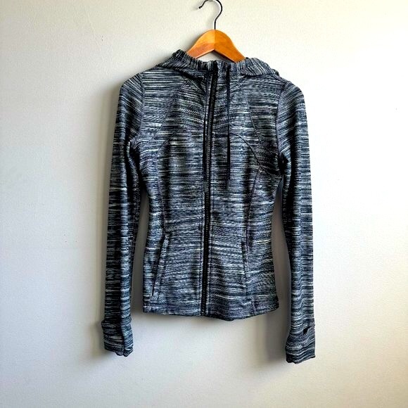 SOLD📌Lululemon Hooded Define Jacket Heathered Black/White/Black - Picture 4 of 15